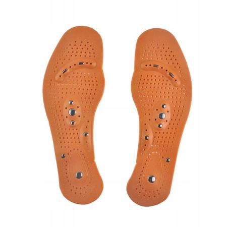 Magnetic shoe insoles - brown