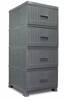 Rattan bathroom cabinet with 4 drawers